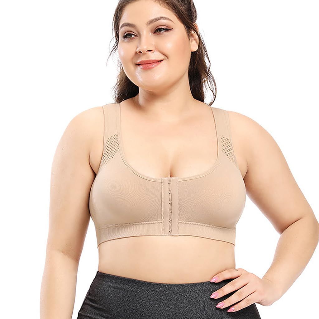 PALAY Zip Front Sports Bra, Wireless Wireless Post-Surgery Bra, Breathable High Impact Sports Yoga Bras for Women Workout Fitness Running, L PALAY Zip Front Sports Bra, Wireless Wireless Post-Surgery Bra, Breathable High Impact Sports Yoga Bras for Women Workout Fitness Running, L